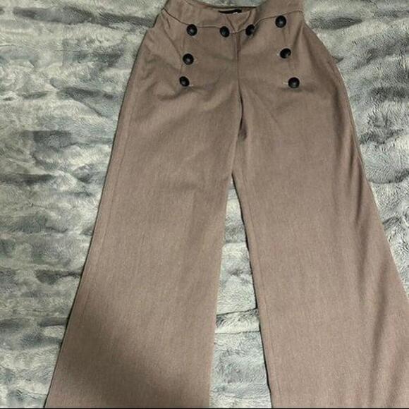 Express High-Waisted Wide Leg Sailor Pants - Taupe, Size 0R - Picture 1 of 3
